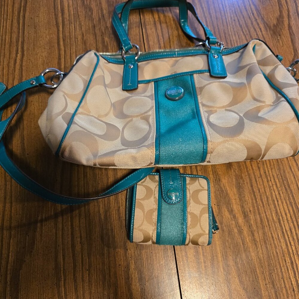 Coach matching bag and wallet